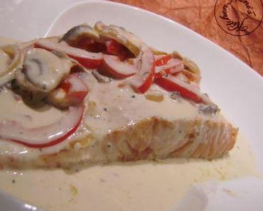 Pavés de saumon au lait de coco et poivrons