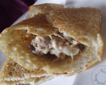 Galettes de sarrasin au thon, oeufs durs, asperges et olives noires