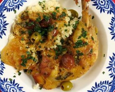 Tajine de poulet aux olives et citron confit
