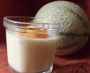 Panna Cotta au lait fermenté, melon et noix de coco