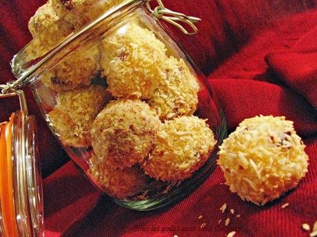 Bouchées sucrées à la noix de coco et aux canneberges