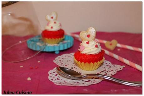 Cupcakes tous rouges Vanille et glaçage Coquelicot {St Valentin}