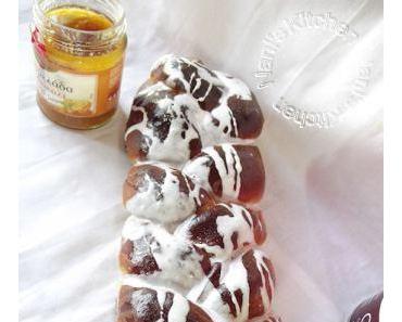 Brioche tressée pâte à tartiner-marmelade d’orange