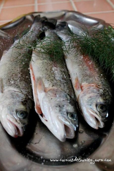 Truites aux herbes et orange en papillote Truites aux herbes et orange en papillote