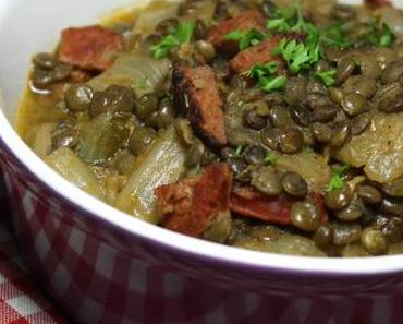 Lentilles au chorizo et endives