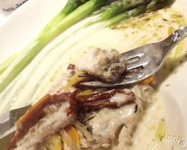 Filet de bar en papillote au vin blanc et huile d’olive