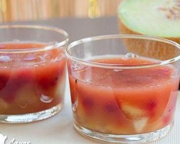 Aspics fruités : melon et groseille