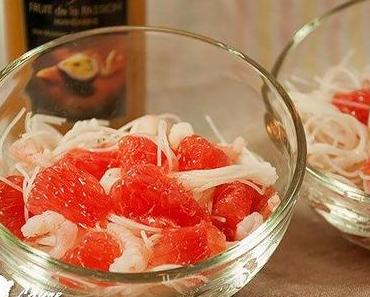 Salade au pamplemousse et aux crevettes