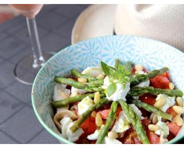 Salade de pâtes asperges tomates et mozzarella