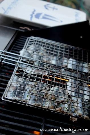 Sardines marinées cuites au barbecue