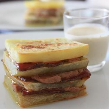 Millefeuille pommes de terre foie gras magret de canard