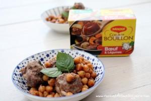 Boulettes de boeuf aux pois chiches et à la menthe