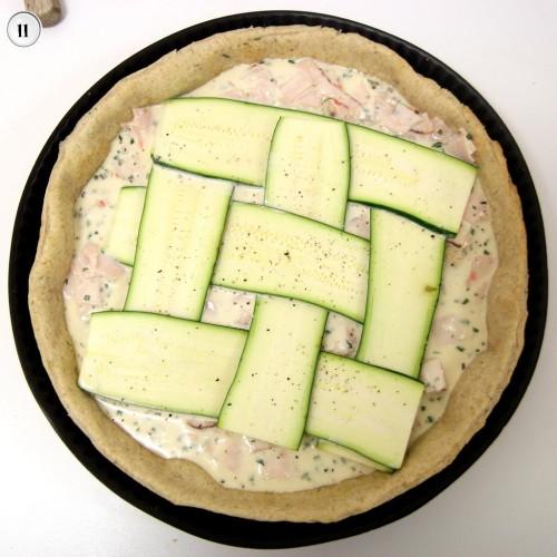 Tarte courgette blanc de poulet gratinée