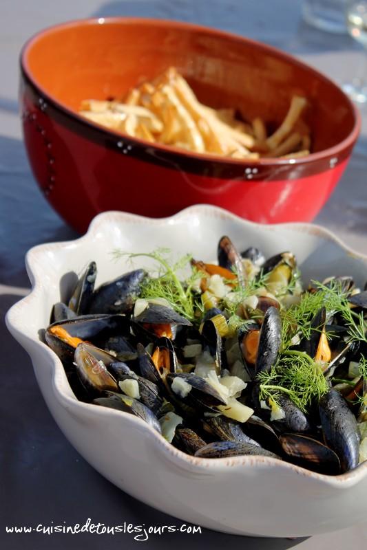 Moules au fenouil et frites de panais Moules au fenouil et frites de panais