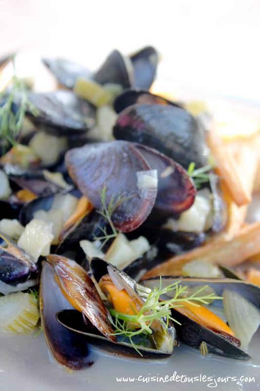 Moules au fenouil et frites de panais Moules au fenouil et frites de panais