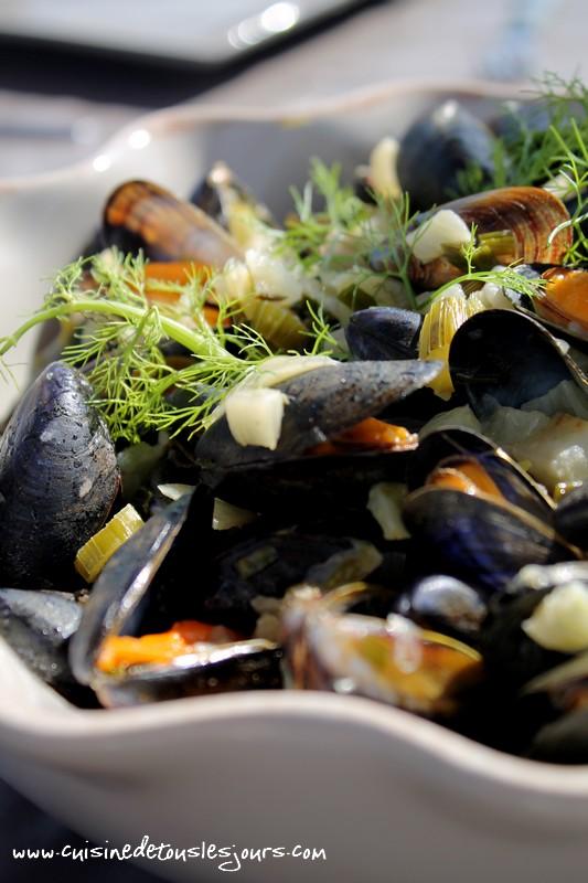 Moules au fenouil et frites de panais Moules au fenouil et frites de panais