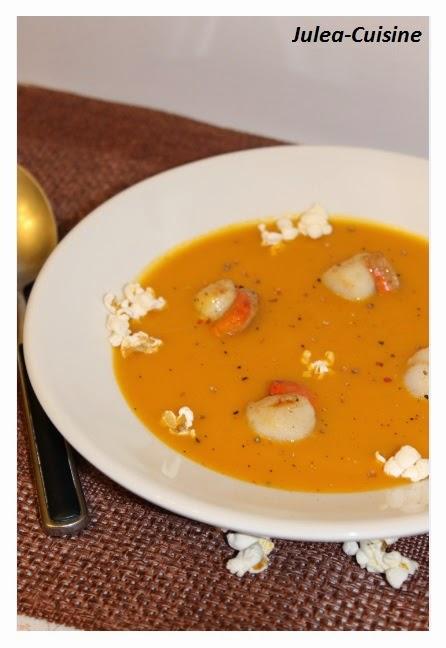 St Jacques poêlées et velouté de potimarron {Entrée de Fête !}