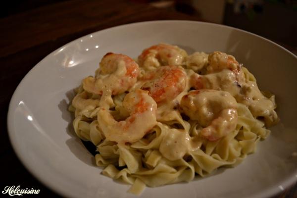 Tagliatelles aux crevettes 100% maison