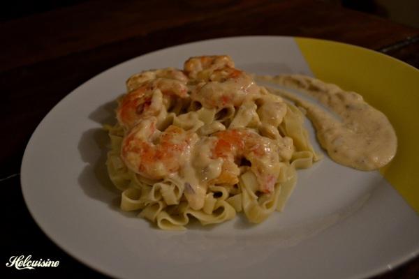 Tagliatelles aux crevettes 100% maison