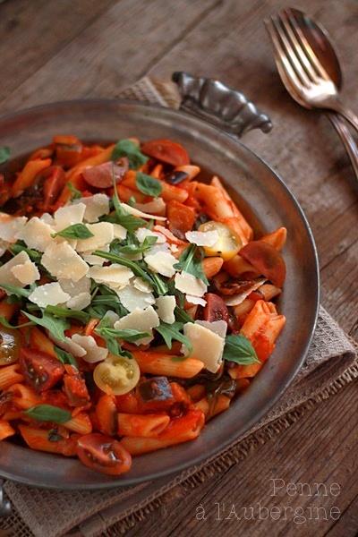 Penne aux Tomates  et Aubergine