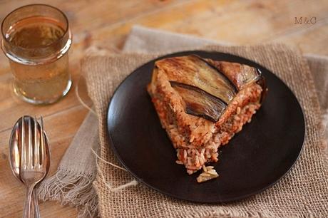 Gâteau d’Aubergines au Riz & Viande Hachée