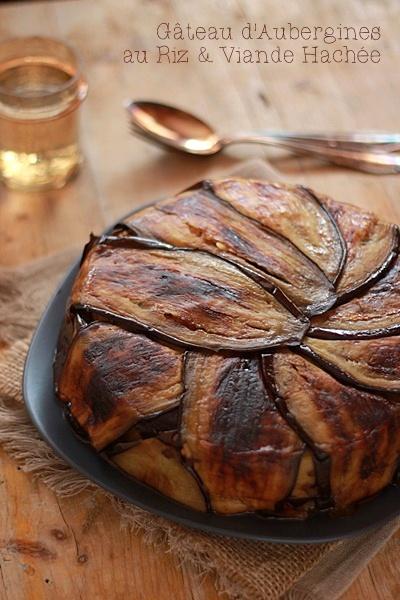 Gâteau d’Aubergines au Riz & Viande Hachée