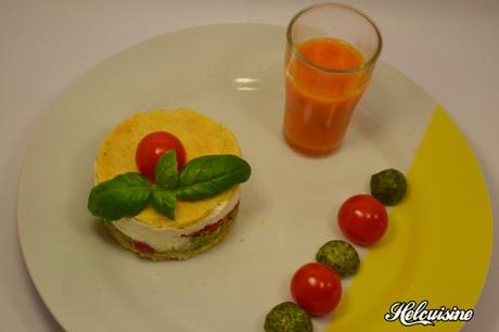 Mille feuilles de tomates et pesto