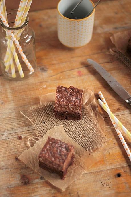 Brownie Chocolat & sa Ganache beurre de Cacahuètes & Krispies