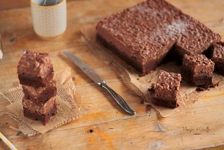 Brownie Chocolat & sa Ganache beurre de Cacahuètes & Krispies