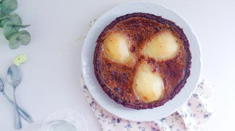 Tarte aux poires façon crème brûlée à la crème de marron