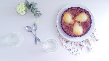 Tarte aux poires façon crème brûlée à la crème de marron