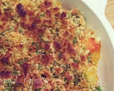 Le crumble salé courgettes et concombres aux TUC
