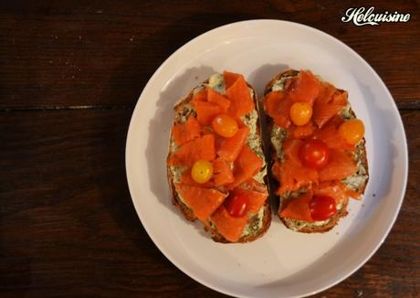 Tartine truite fumée / oseille