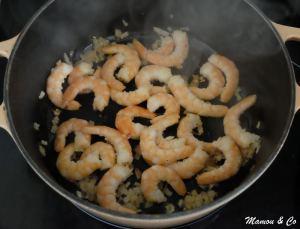 Crevettes au poivre vert