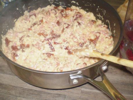 Risotto tomates séchées et lardons Risotto tomates séchées et lardons