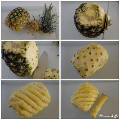 Ananas rôti caramélisé à la vanille et au romarin