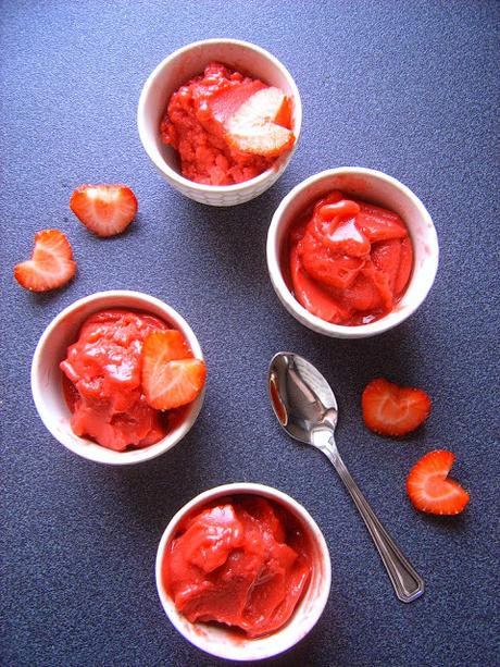 Sorbet aux fraises et framboises.
