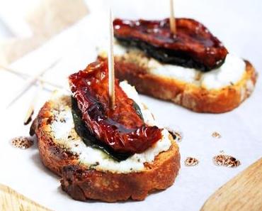 Tapas chèvre basilic & tomates séchées { Soleil & Tapas }