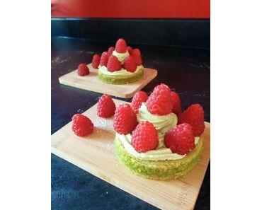 Moelleux pistache et ses framboises