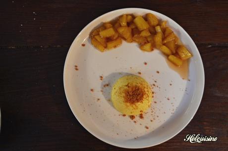 Mousse à la mangue et ananas rôti