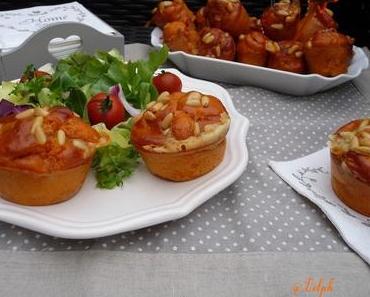 Muffins à la Tomate, Lardons, Comté et Basilic