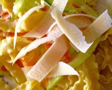 Mafaldine aux légumes safranés