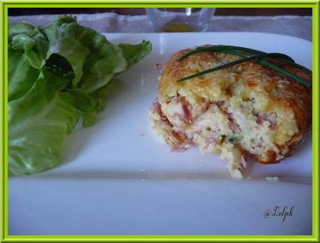 Clafoutis au râpé de jambon et Cheddar