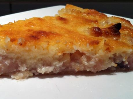 Tarte au pêches blanches et noix de coco