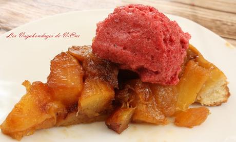 Tatin à l'ananas et sorbet cerise