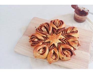 Étoile briochée à la pâte à tartiner