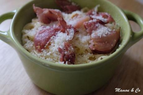 Spaghettis fraîches à la carbonara comme en Italie