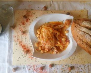 Poulet aux oignons et pois chiche