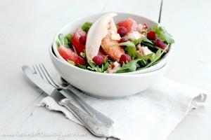 Salade de homard aux agrumes et framboises