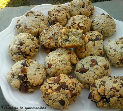 Cookies au bleu d'Auvergne et amandes